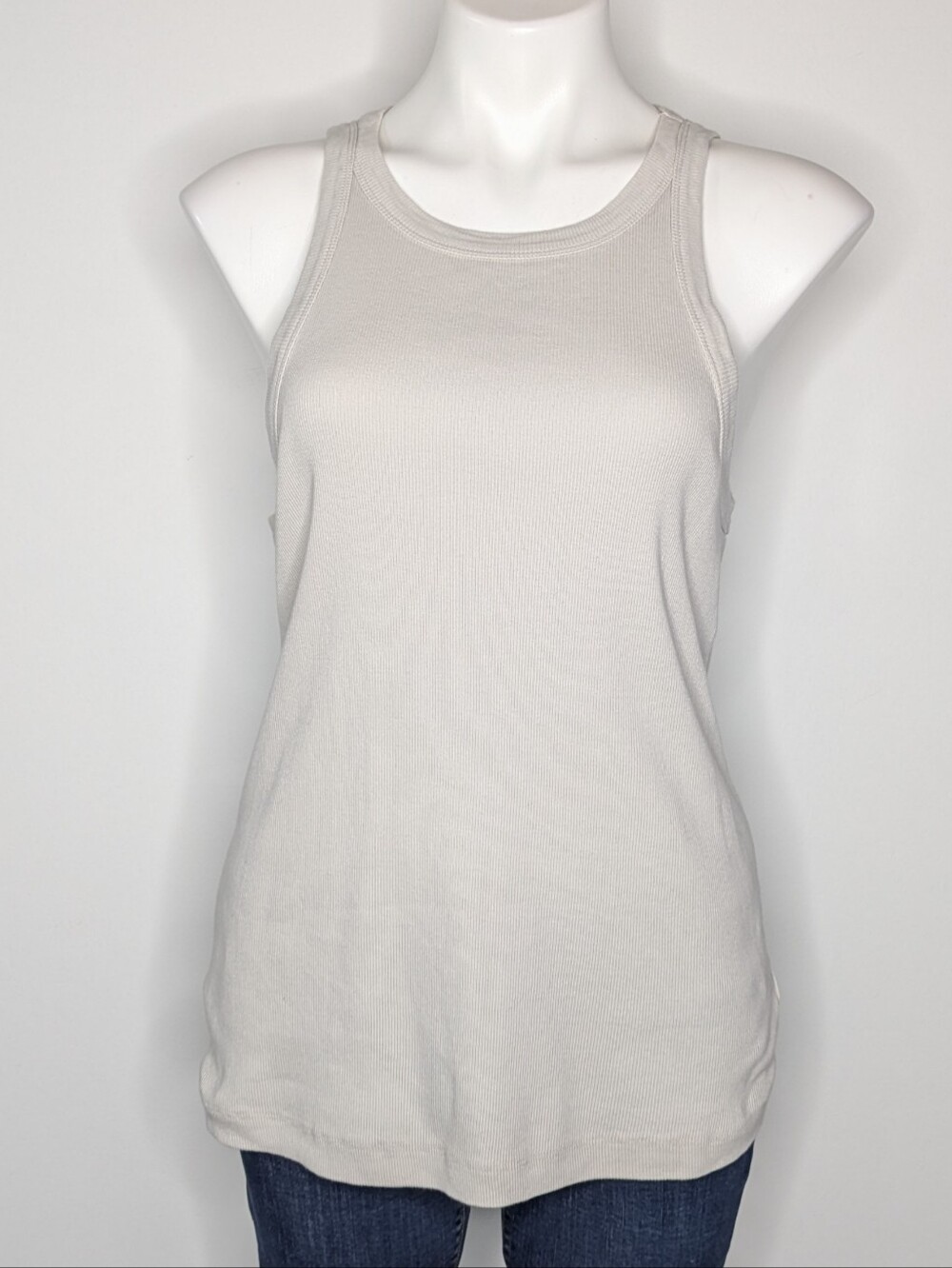 Standard James Perse Grey Ribbed Casual Basic Cotton Tank Top 4 - Picture 1 of 5